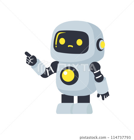 Cute Ai Robot pointing vector Cute Ai Robot pointing vector 114737793