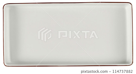 Top view of empty tray isolated on background. 114737882