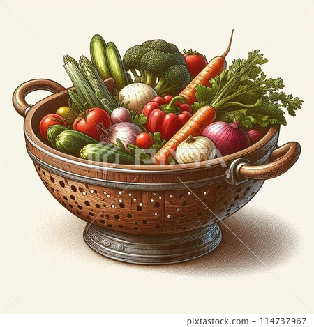 Appetizing vegetables packed tightly together 114737967