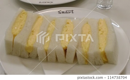 A simple coffee shop egg sandwich A simple coffee shop egg sandwich 114738704
