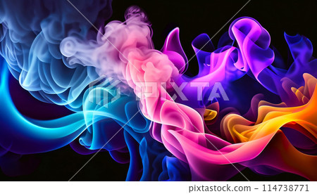 Smok texture of trendy abstract background. Creative flowing dynamic smoky wave. 114738771