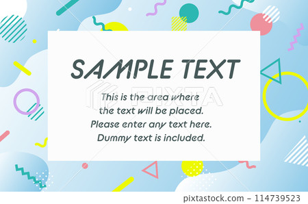 Memphis geometric background blue Memphis geometric background blue 114739523