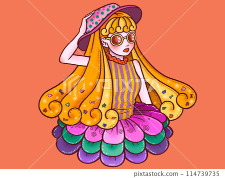 Flower girl orange background 114739735