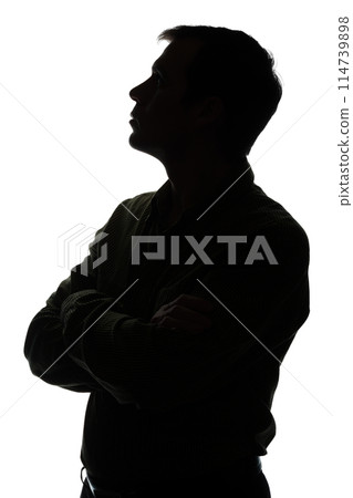 Portrait of a young man, side view 114739898