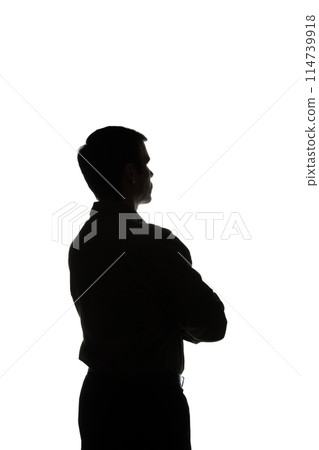 Portrait of a young man, back view Portrait of a young man, back view 114739918