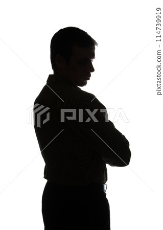 Portrait of a young man, back view Portrait of a young man, back view 114739919