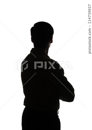 Portrait of a young man, back view 114739937