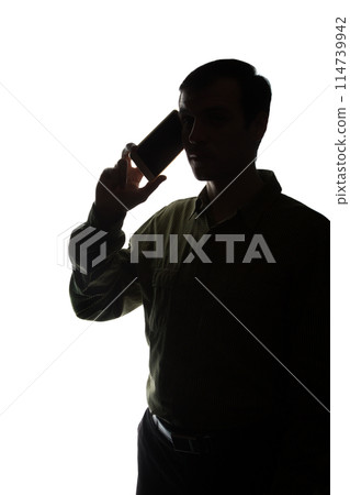Portrait of a young man, side view 114739942
