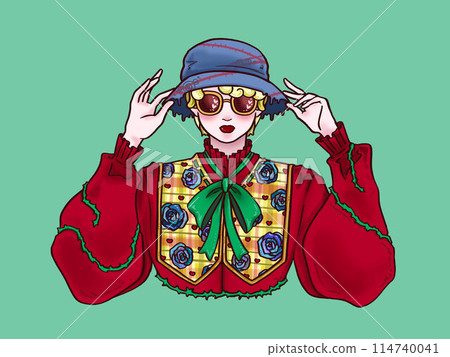 Rose boy green background Rose boy green background 114740041