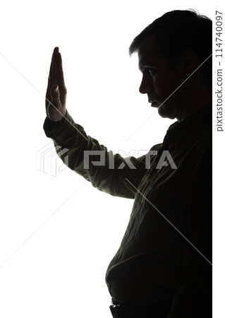 Portrait of a young man, side view 114740097