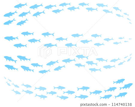 魚群剪影插圖集 114740138
