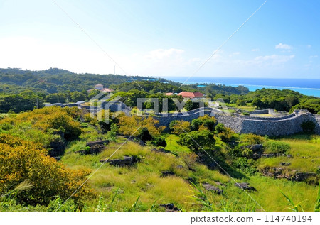 Nakijin Castle Ruins Osumi seen from Ouchihara Nakijin Castle Ruins Osumi seen from Ouchihara 114740194