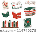 Hand-drawn illustration material of books 114740278