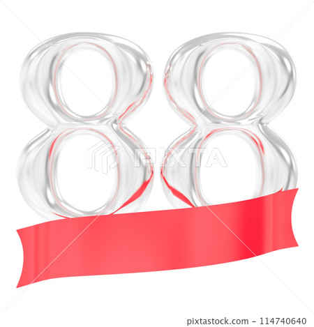 Happy Anniversary Number Rend With Silver 3D Render 114740640