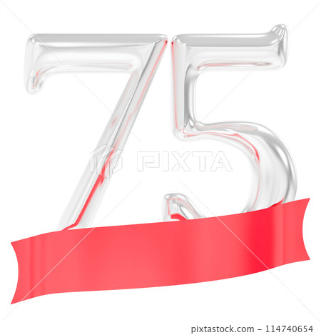 Happy Anniversary Number Rend With Silver 3D Render 114740654