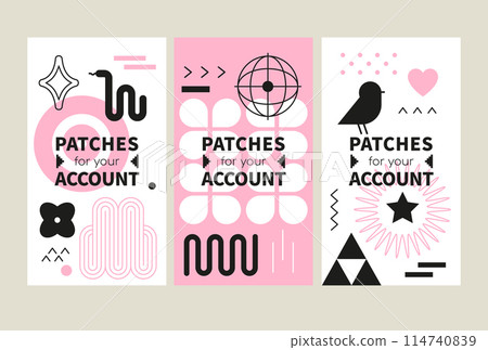 Minimalistic patches for your account - set of vector template illustrations 114740839