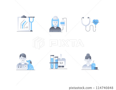 Health problems and treatment - flat design style icons set 114740848