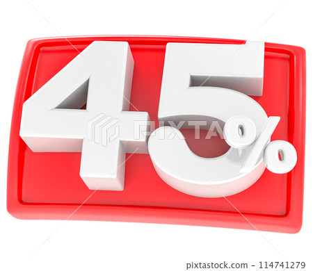 Discount Number 3D Red Discount Number 3D Red 114741279
