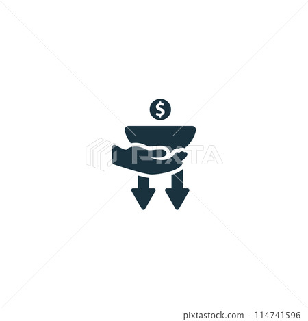 Poverty Alleviation icon. Monochrome simple Social Responsibility icon for templates, web design and infographics 114741596