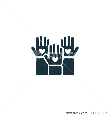 Volunteerism icon. Monochrome simple Social Responsibility icon for templates, web design and infographics Volunteerism icon. Monochrome simple Social Responsibility icon for templates, web design and infographics 114741604