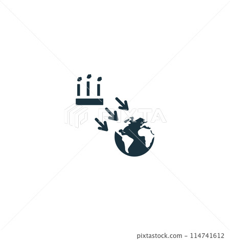 Environmental Impact icon. Monochrome simple Social Responsibility icon for templates, web design and infographics 114741612