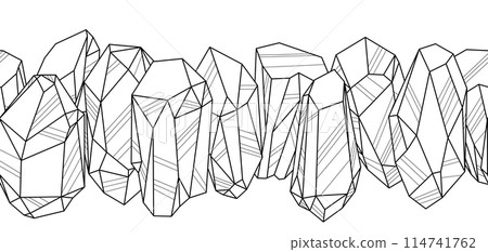 Pattern with crystals or minerals. Jewelry precious or semiprecious gem stones. 114741762