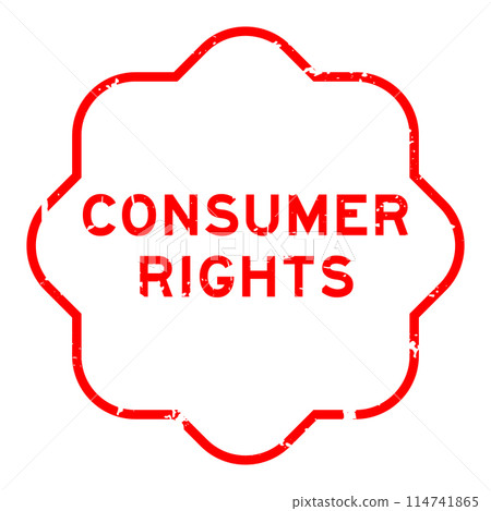 Grunge red consumer rights word rubber seal stamp on white background 114741865