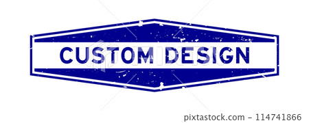 Grunge blue custom design word hexagon rubber seal stamp on white background Grunge blue custom design word hexagon rubber seal stamp on white background 114741866