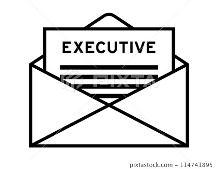 Envelope and letter sign with word executive as the headline Envelope and letter sign with word executive as the headline 114741895
