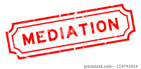 Grunge red mediation word rubber seal stamp on white background Grunge red mediation word rubber seal stamp on white background 114741914
