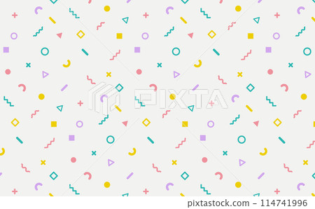 Memphis geometric background pattern white 114741996