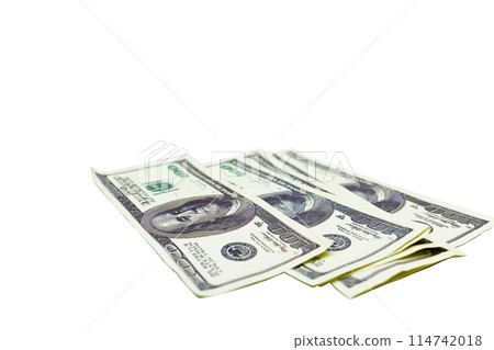 Greenish dollar bills, american money isolated on white Greenish dollar bills, american money isolated on white 114742018