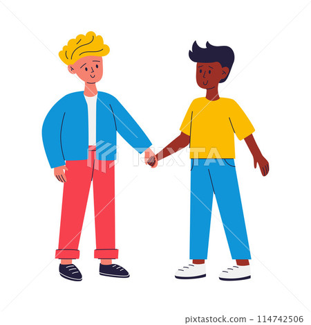 Two men holding hands. Pride Month 114742506