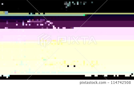 Trendy glitch pattern on dark background. Modern style vector. Abstract geometric elements 114742508