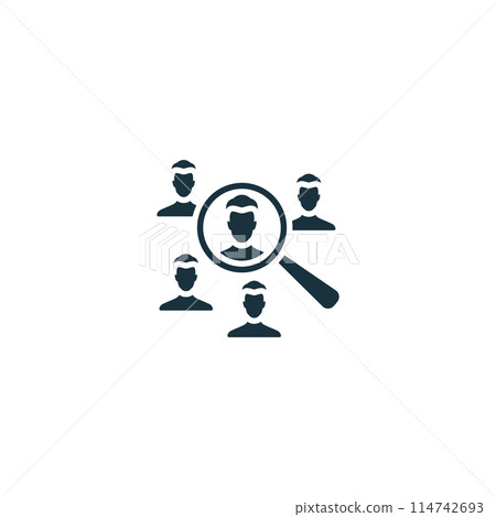 Recruitment icon. Monochrome simple Virtual Assistant icon for templates, web design and infographics Recruitment icon. Monochrome simple Virtual Assistant icon for templates, web design and infographics 114742693