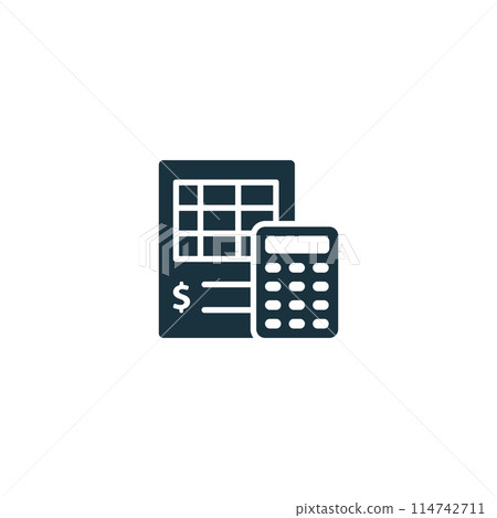 Bookkeeping icon. Monochrome simple Virtual Assistant icon for templates, web design and infographics 114742711