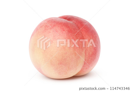 Peach illustration realistic white background Peach illustration realistic white background 114743346