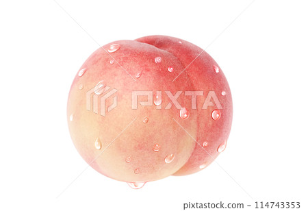 桃子插畫真實白色背景 114743353
