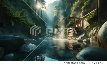 Japanese hot spring 114743735