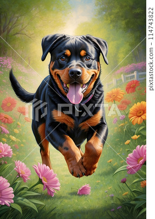 Rottweiler Sketch Color Wall Art. Rottweiler Sketch Color Wall Art. 114743822