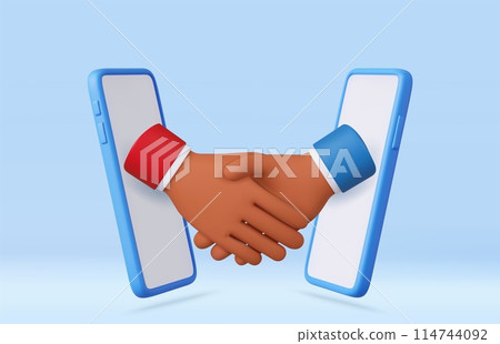 3d hand shake icon gesture 3d hand shake icon gesture 114744092