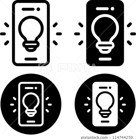 燈泡智慧型手機圖示集 114744250