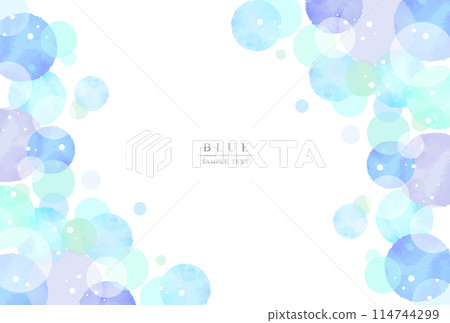 藍色夢幻圓點背景(水彩風格向量) 藍色夢幻圓點背景(水彩風格向量) 114744299