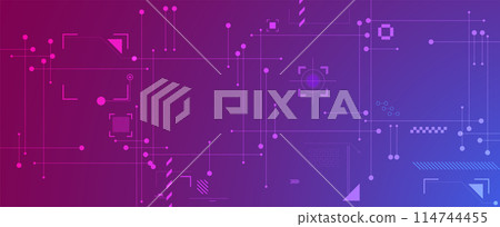 Abstract Artificial intelligence. Cloud computing. Machine learning. Technology web background. Virtual concept futuristic background. Vector art. 114744455