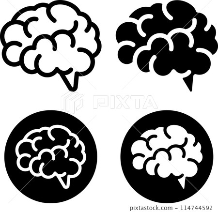 Side view of the brain icon set 114744592