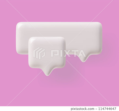 3D glossy white empty speech bubbles, vector volume rectangle and square text bubbles with shadow on pink, chat message 3D glossy white empty speech bubbles, vector volume rectangle and square text bubbles with shadow on pink, chat message 114744647