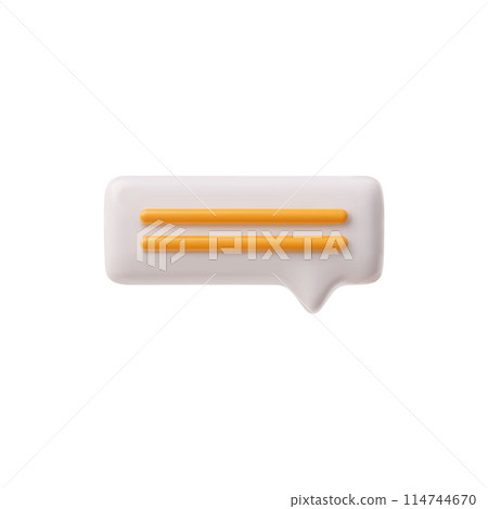 Vector icon 3D speech bubble for clear dialogue and sms on a white background 114744670
