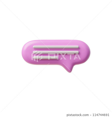 Vibrant pink 3D speech bubble icon vector illustration Vibrant pink 3D speech bubble icon vector illustration 114744691