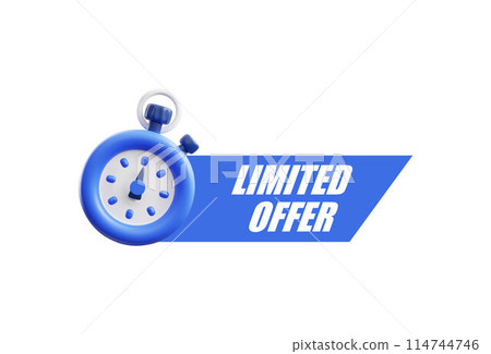 Limited offer 3D alarm clock icon vector illustration 114744746