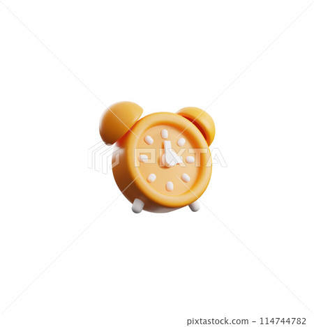 Yellow alarm clock vector 3D illustration on isolated background. Yellow alarm clock vector 3D illustration on isolated background. 114744782
